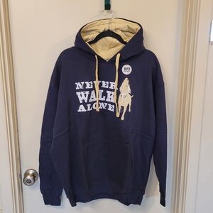 Dog Is Good Men's Graphic Hoodie Size XL Navy Blue "Never Walk Alone" NWT